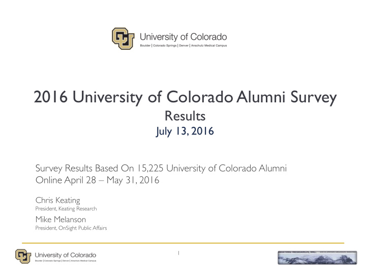 2016 university of colorado alumni survey