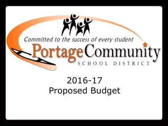 2016-17  Proposed Budget  DISTRICT BUDGET  July 1 - June 30  Budget Approved in August by Finance