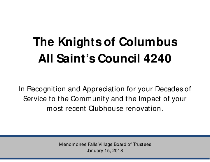 the knights of columbus all saint s council 4240