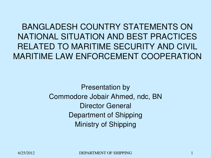 bangladesh country statements on national situation and
