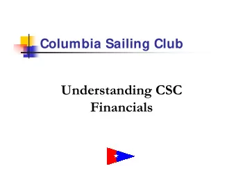 Understanding CSC  Financials  Columbia Sailing Club  CSC operates just like a household  We