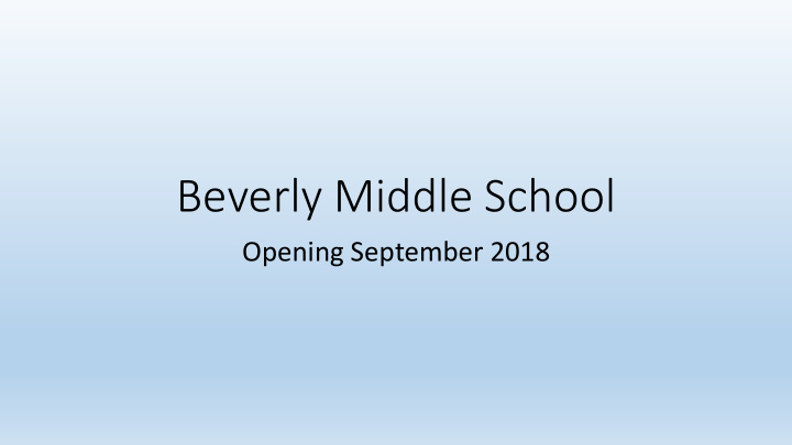 beverly middle school