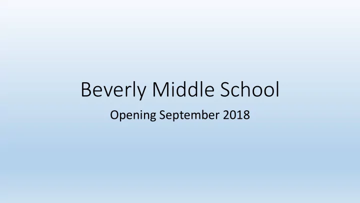 beverly middle school