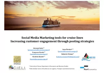 Social Media Marketing tools for cruise lines  Increasing customer engagement through posting
