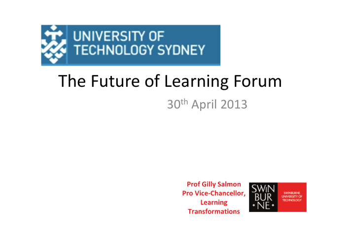 the future of learning forum