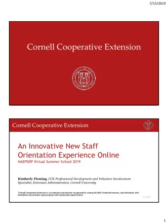 Click to edit Master title style  Cornell Cooperative Extension  Click to edit Master text