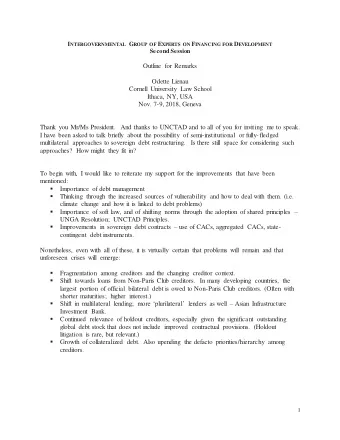 Outline for Remarks  Odette Lienau  Cornell University Law School  Ithaca, NY, USA  Nov. 7-9, 2018,