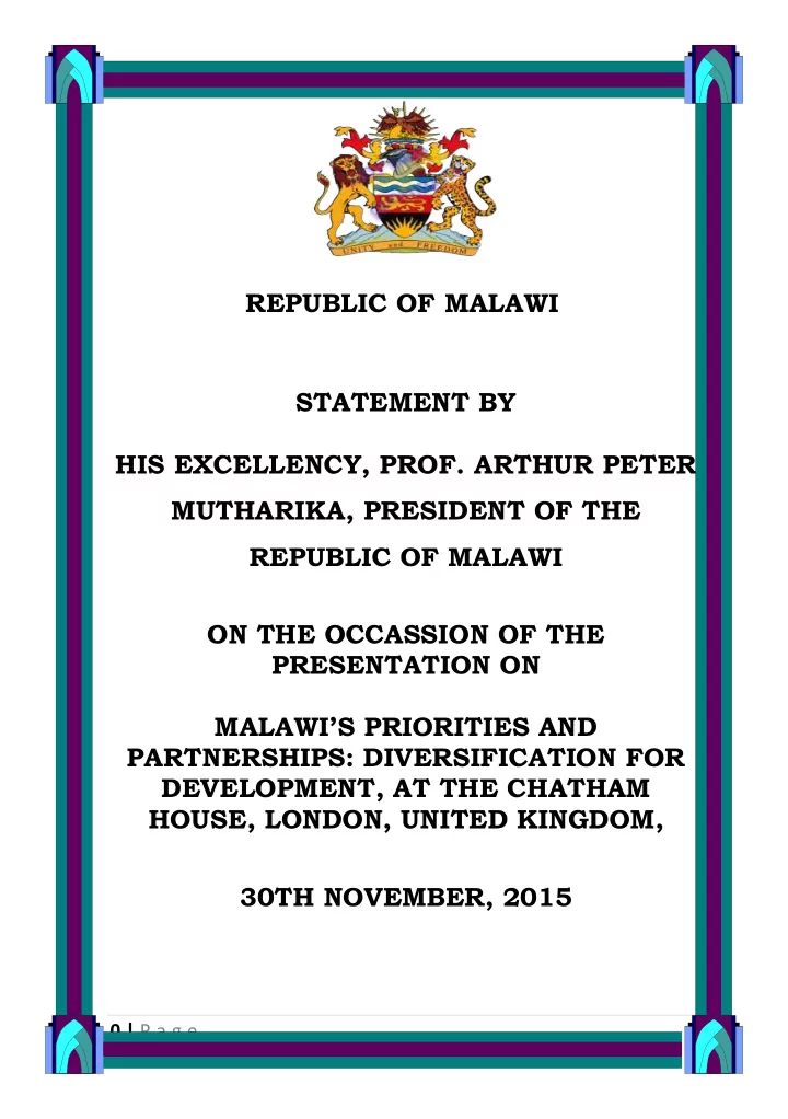 republic of malawi