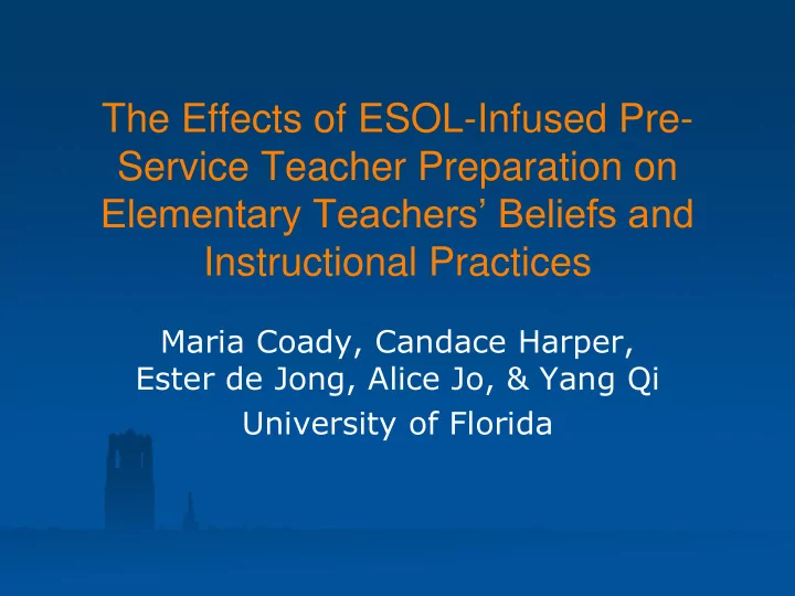 service teacher preparation on