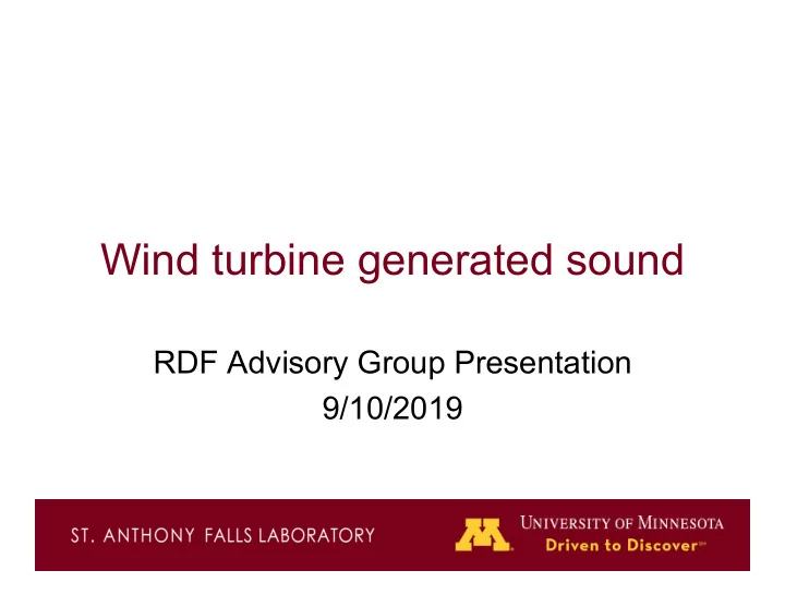 wind turbine generated sound