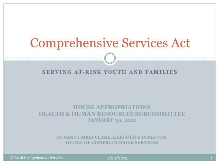 comprehensive services act