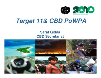 Target 11&amp; CBD PoWPA  Sarat Gidda  CBD Secretariat  Target 11 By 2020 , at least 17 % of