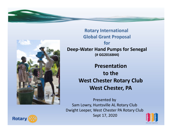 presentation to the west chester rotary club west chester