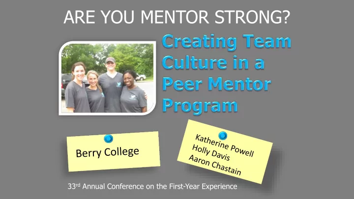 are you mentor strong