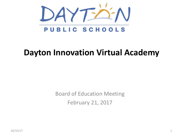 dayton innovation virtual academy board of education