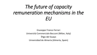 remuneration mechanisms in  in the  EU  EU  Giuseppe Franco Ferrari Universit Commerciale Bocconi