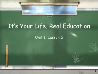 Its Your Life, Real Education  Unit 1, Lesson 5  1  Who is Dead Prez?  2  Video Clip 10 -  Dead