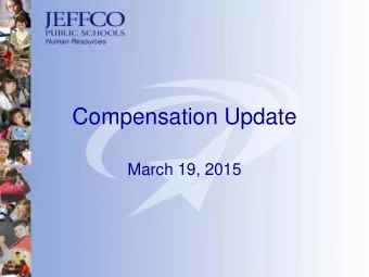 Compensation Update  March 19, 2015  We are Hiring Now!   We have a recommendation for how to