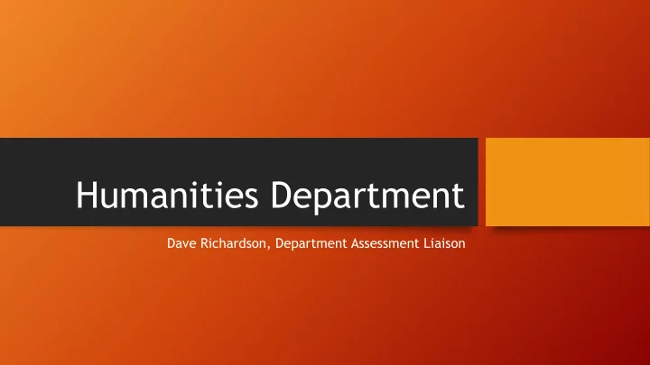 humanities department