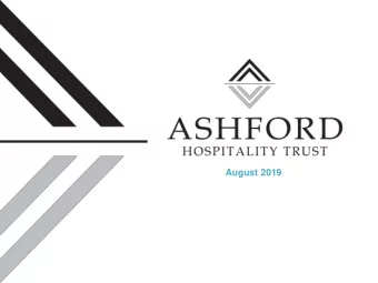 August 2019  Forward Looking Statements and  Non-GAAP Measures  In keeping with the SEC's