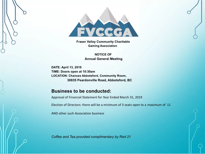 business to be conducted