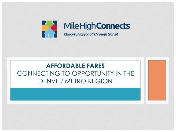 denver metro region the impact