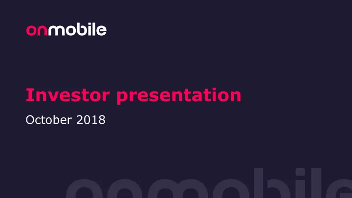 investor presentation