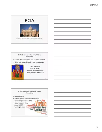 RCIA  9: The Cardinal and Theological Virtues  9: The Cardinal and Theological Virtues  Virtuous