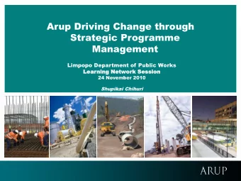 Strategic Programme  Management  Department of  Infrastructure  Limpopo Department of Public Works