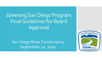 Final Guidelines for Board  Approval  San Diego River Conservancy  September 10, 2020  Greening San