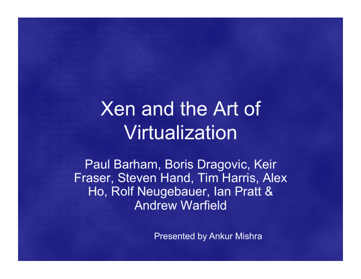 xen and the art of virtualization