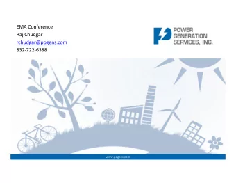 EMA Conference  Raj Chudgar  rchudgar@pogens.com  832-722-6388  www.pogens.com  www.pogens.com