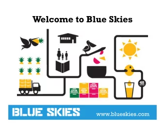 13 years of Blue  skies in Ghana  www.blueskies.com  About Blue Skies  Started in 1998.