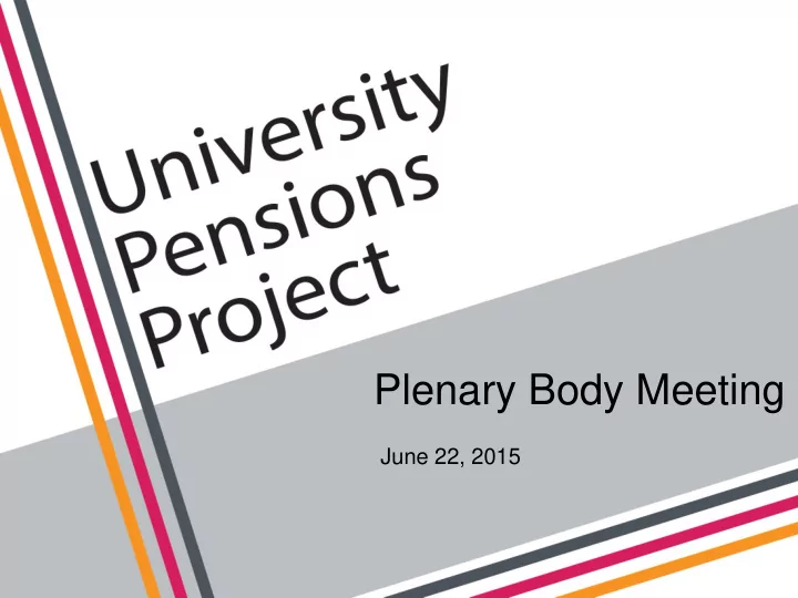 plenary body meeting