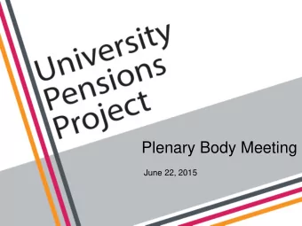 Plenary Body Meeting  June 22, 2015  Welcome &amp; Agenda  Time  Item  Welcome and Project Overview