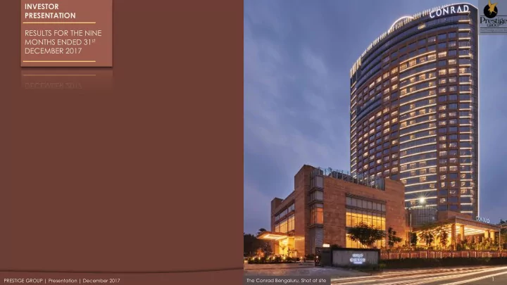 investor presentation results for the nine
