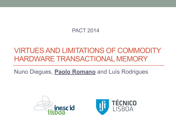 virtues and limitations of commodity hardware