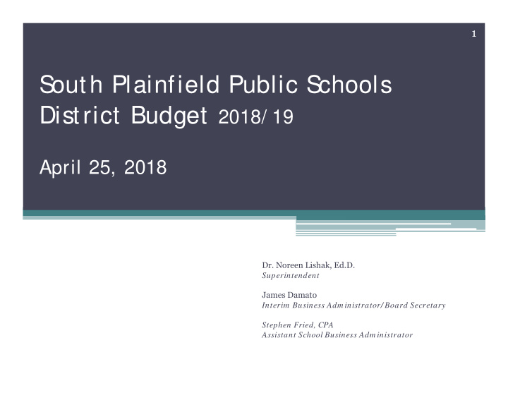 s outh plainfield public s chools