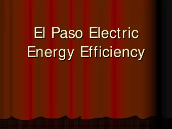 El Paso Electric  El Paso Electric  Energy Efficiency  Energy Efficiency  Standard Offer Programs -