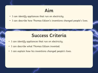 Aim  Aim  I can identify appliances that run on electricity.  I can describe how Thomas