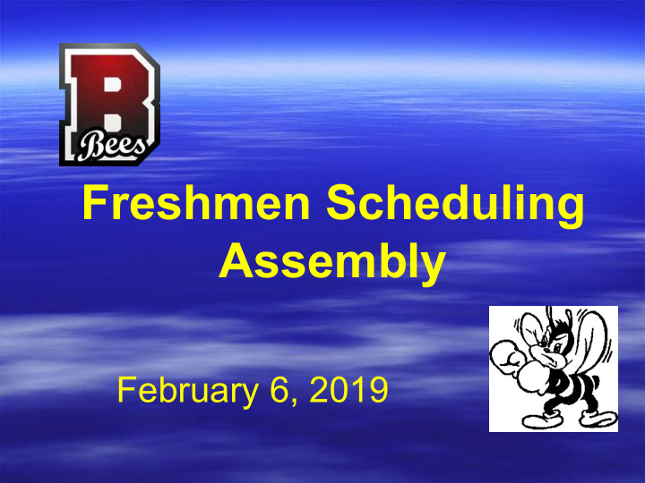 freshmen scheduling assembly