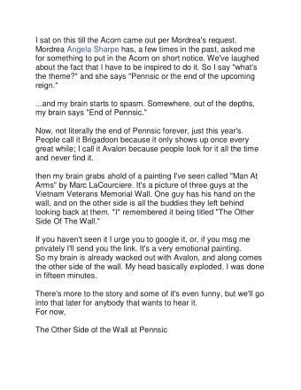 I sat on this till the Acorn came out per Mordrea's request.  Mordrea Angela Sharpe has, a few