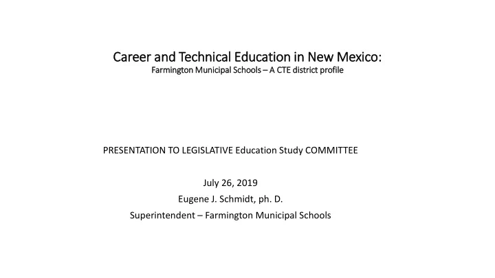 caree eer a and t d techni hnical educ ducation i n in
