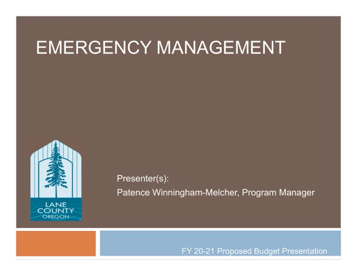 emergency management