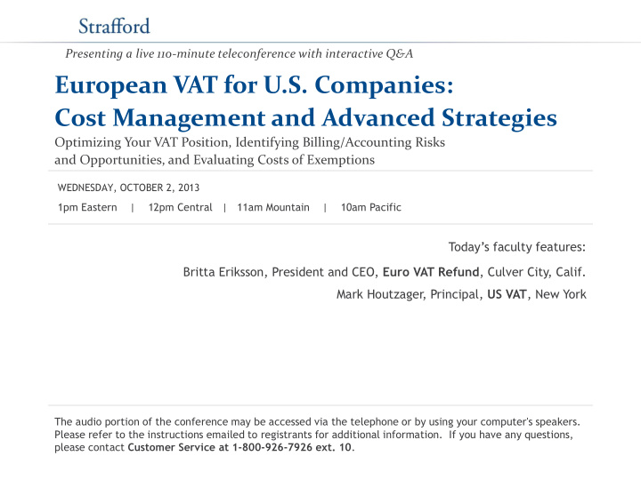 european vat for u s companies cost management and