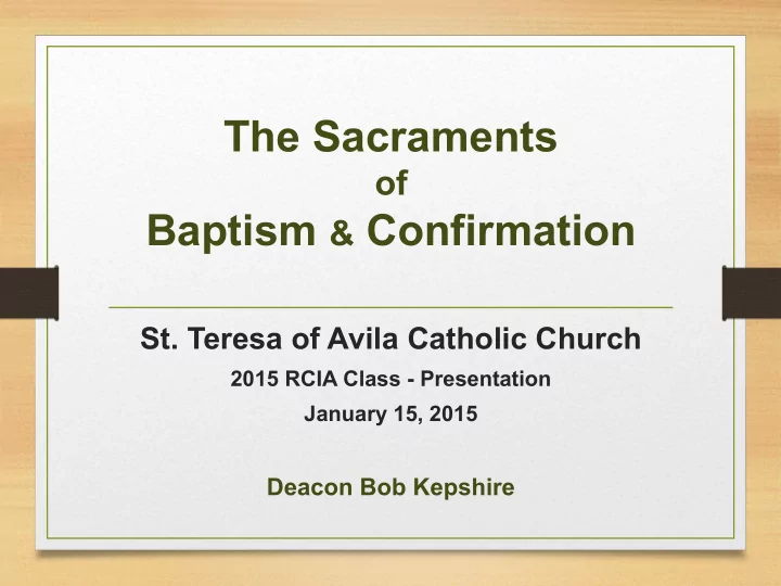 the sacraments
