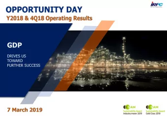 GDP  DRIVES US  TOWARD  FURTHER SUCCESS  Y2018 &amp; 4Q18 Highlight  Performance by Business