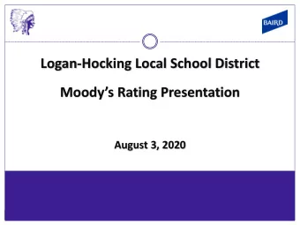 Logan-Hocking Local School District  Moodys Rating Presentation  August 3, 2020  COMMUNITY