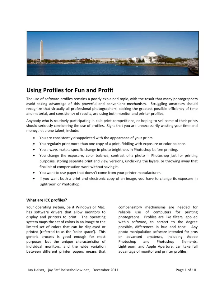 using profiles for fun and profit