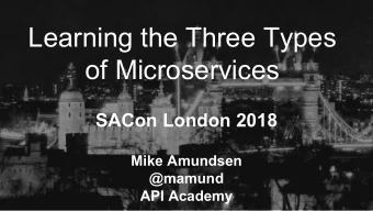 Learning the Three Types  of Microservices  SACon London 2018  Mike Amundsen  @mamund  API Academy
